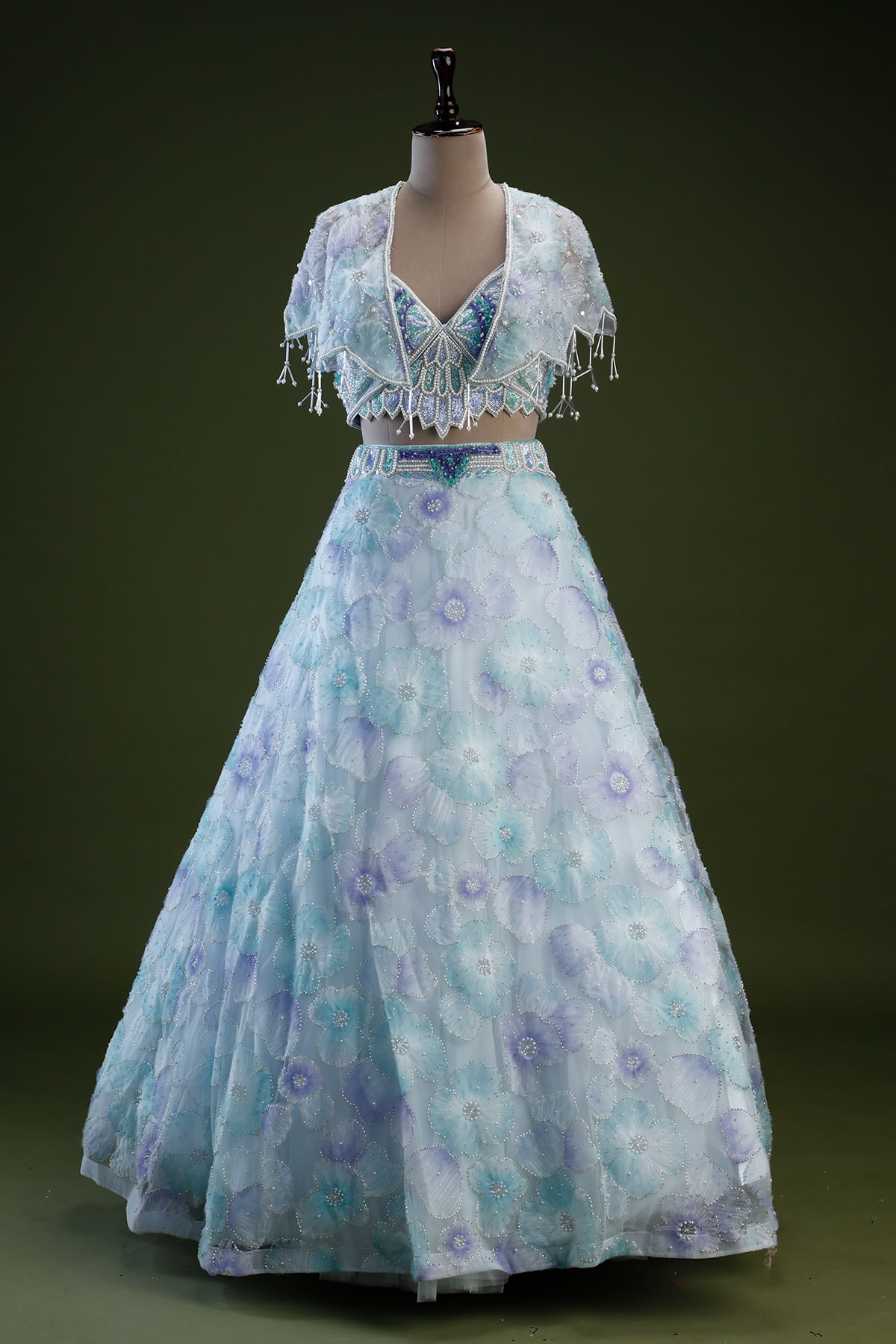 Pastel Blue Sangeet Lehenga