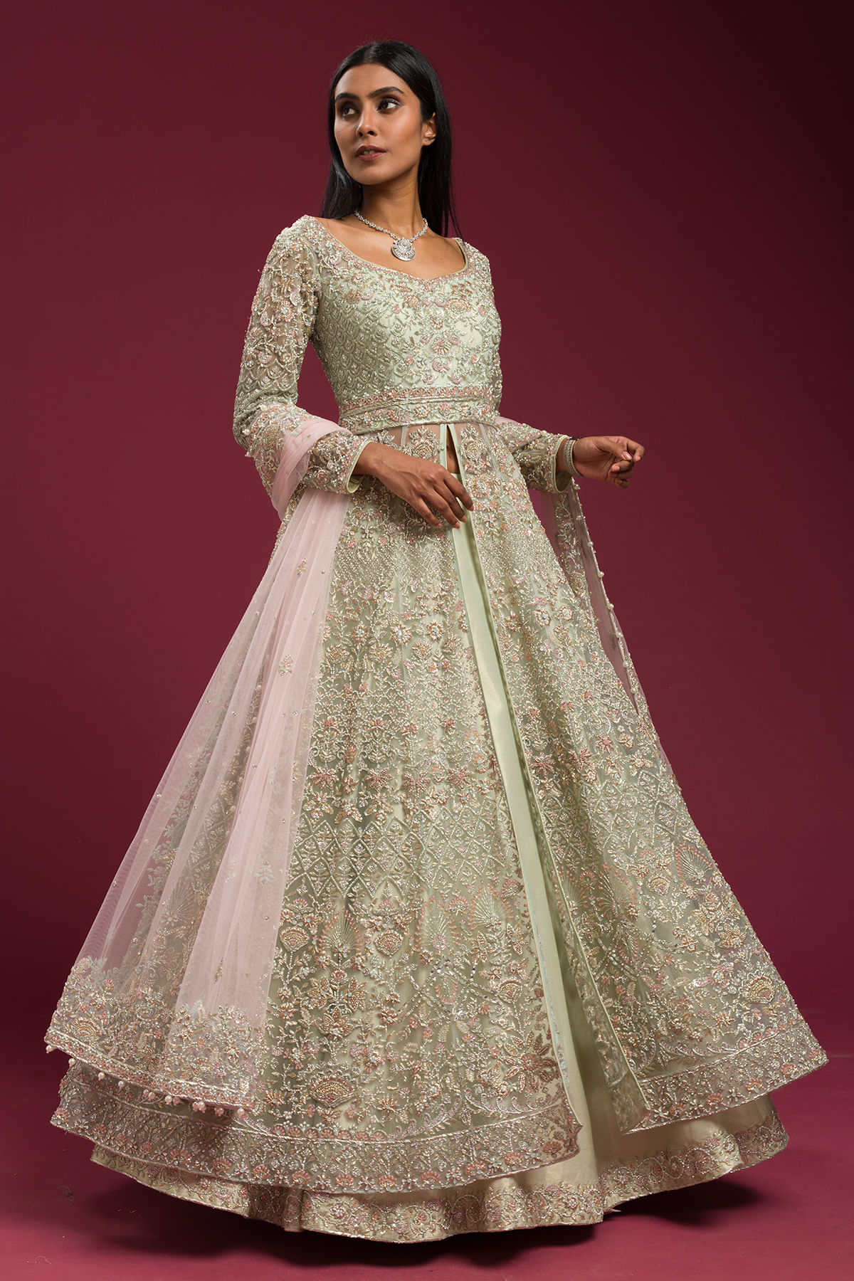 Green Jacket Lehenga