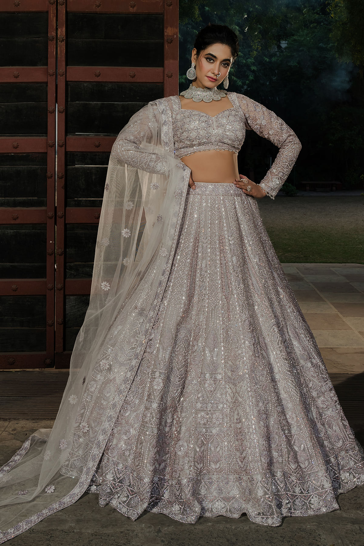 Grey Bridal Lehenga