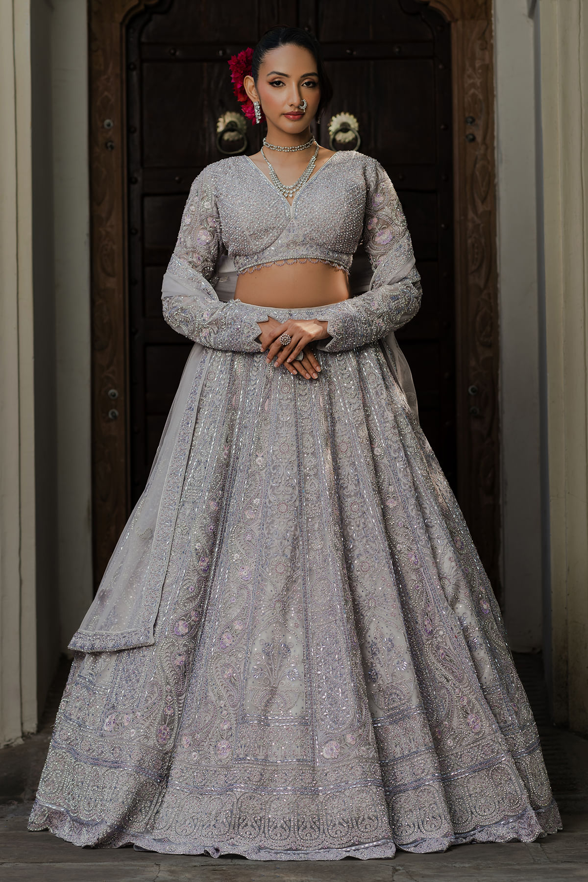 Pastel Lilac Reception Lehenga