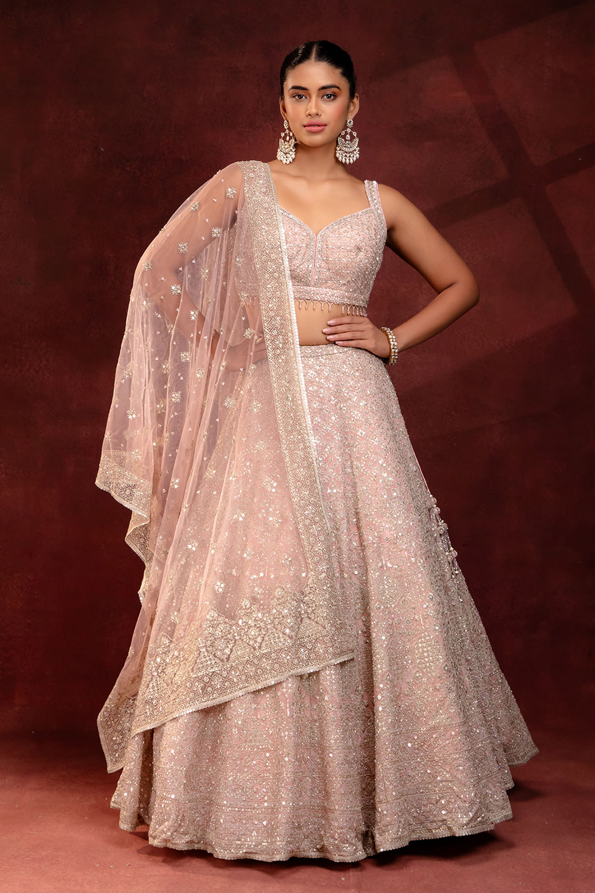 Pastel Pink Engagement Lehenga 