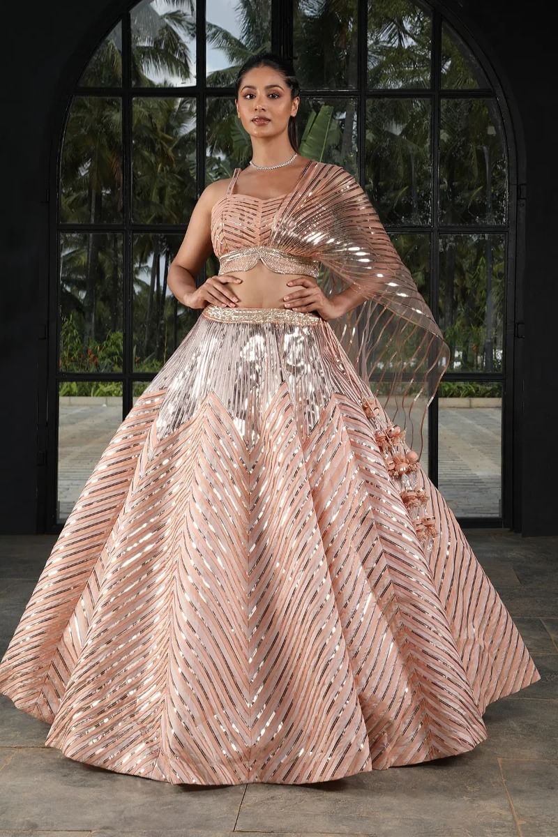Peach Bridesmaid Lehenga