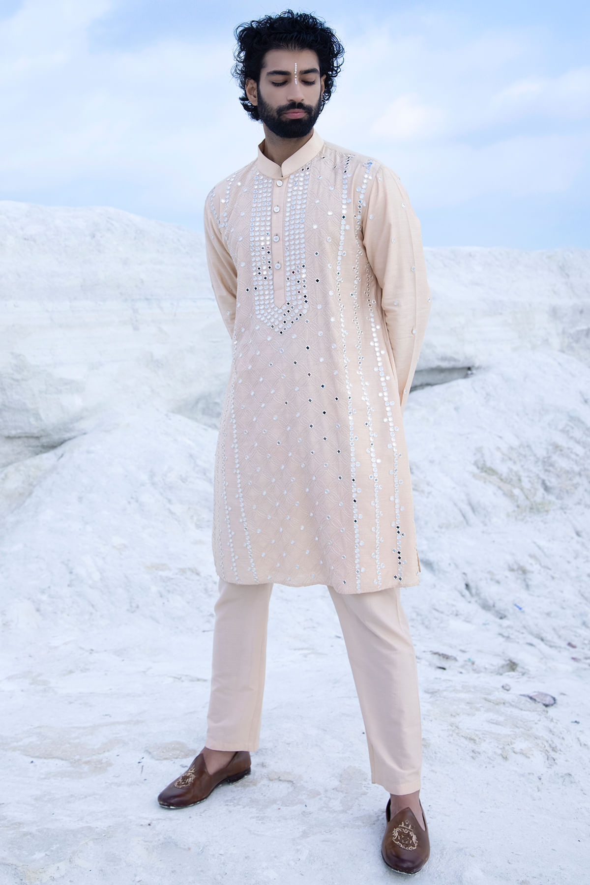 Peach Kurta for Men