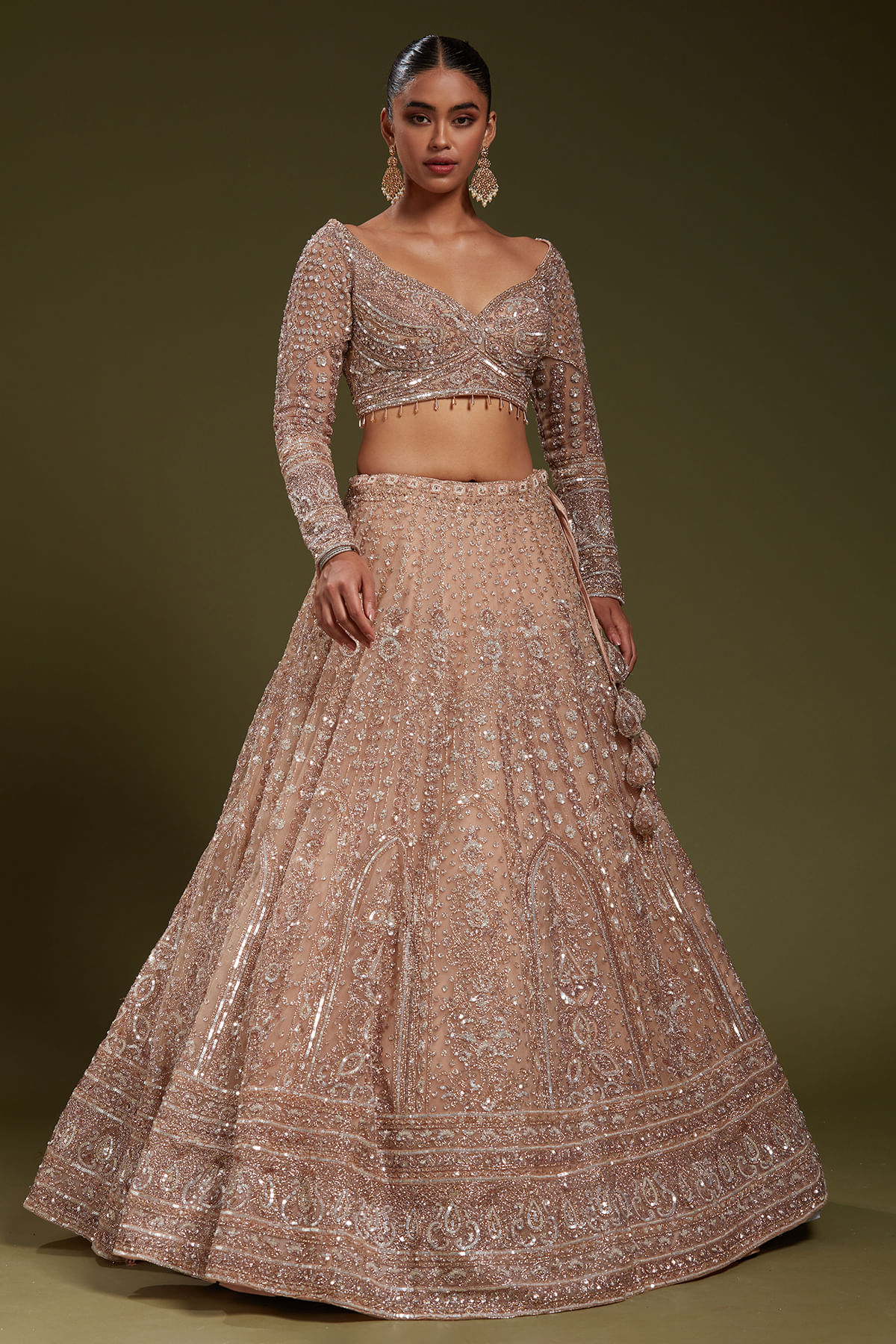 Peach Reception Lehenga 