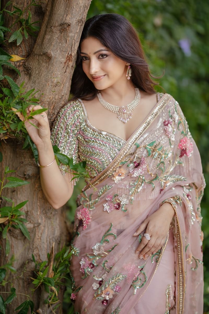 Pink Saree with Blouse