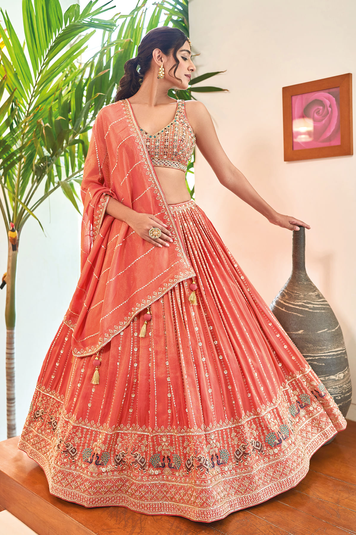 Peach Lehenga