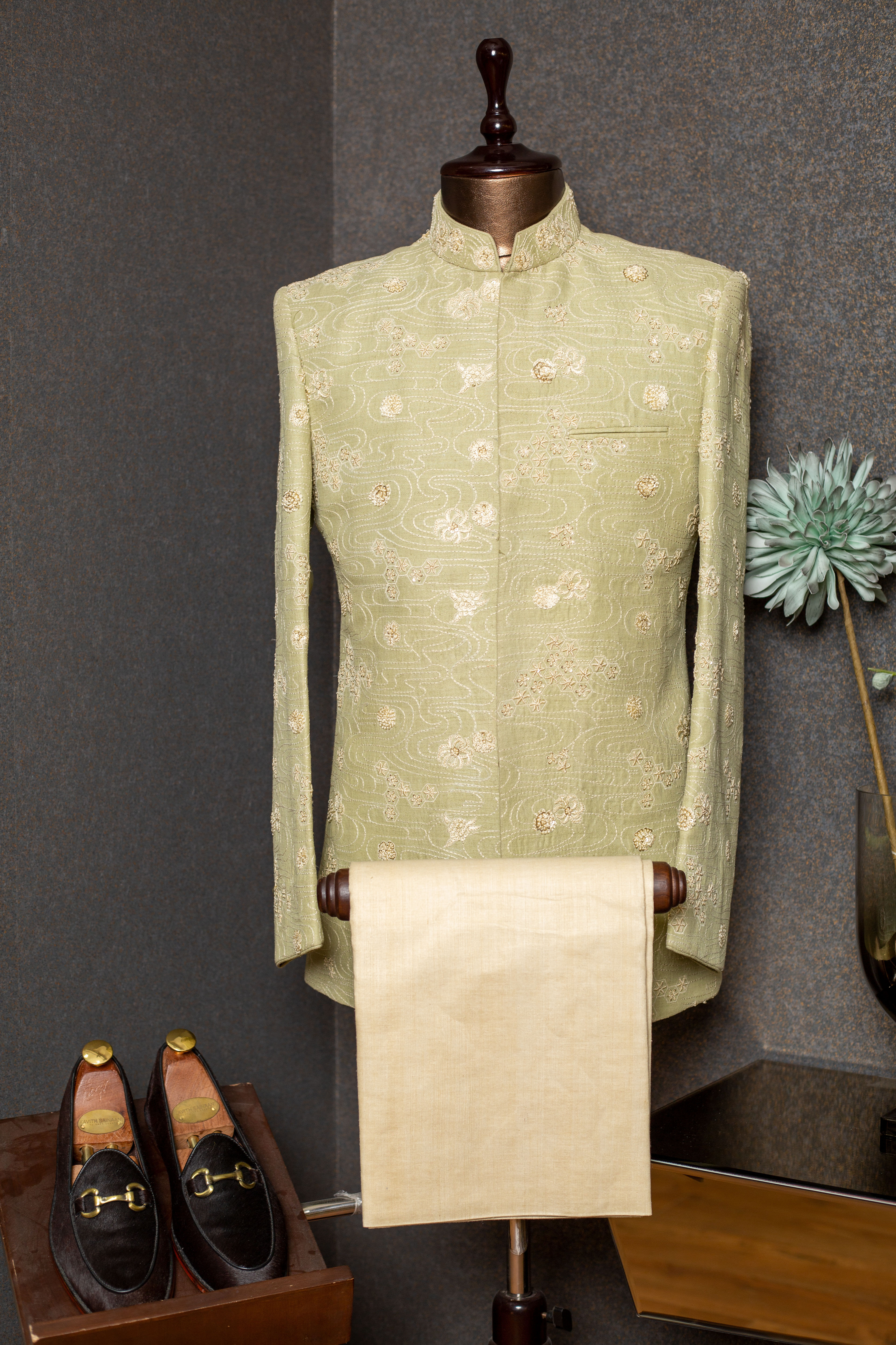 Jodhpuri Suits-Pastel Green & Seafoam Blue-Zardosi Work-ST621 |  Designer suits for men, Mens fashion blazer, Indian wedding suits men