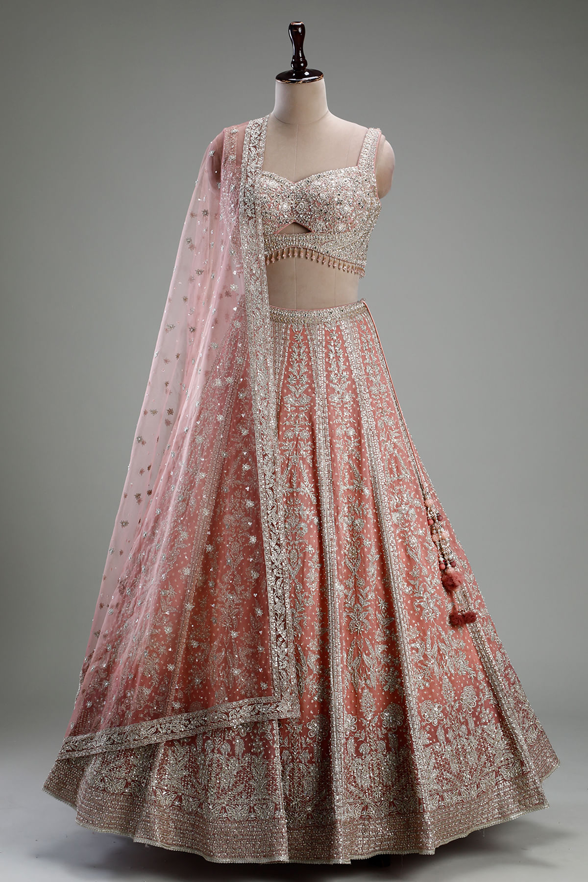 Pink and Red Sangeet Lehenga