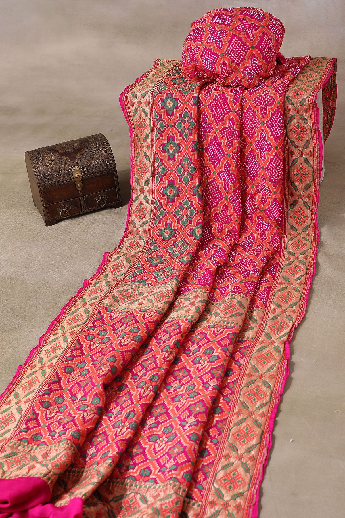 Bandhani print georgette sarees hotsell