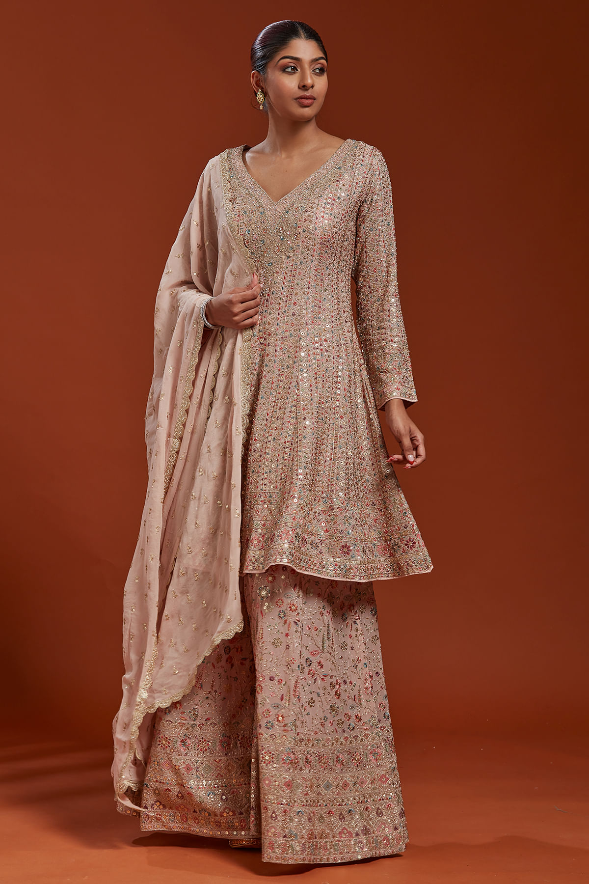 Pink Sharara Suit