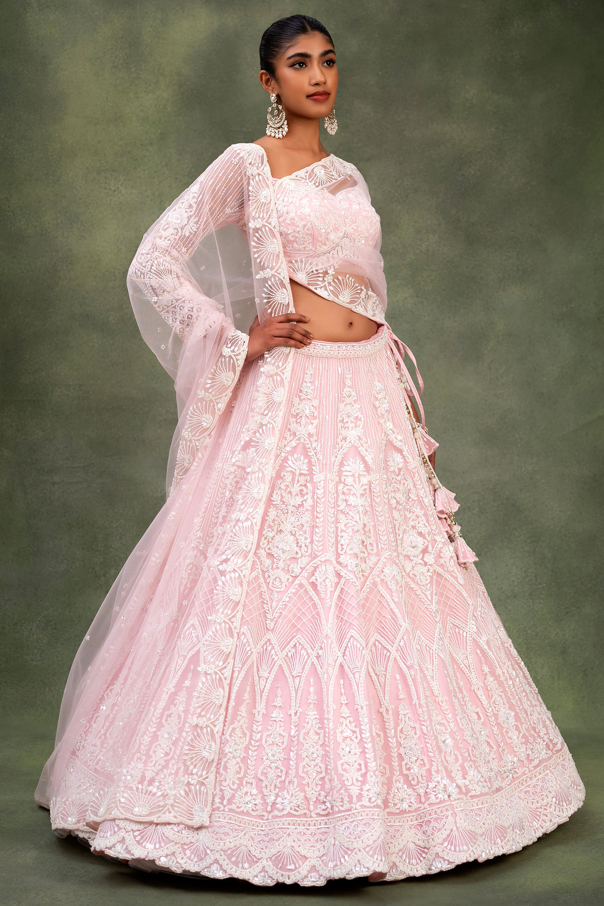Pink Engagement Lehenga