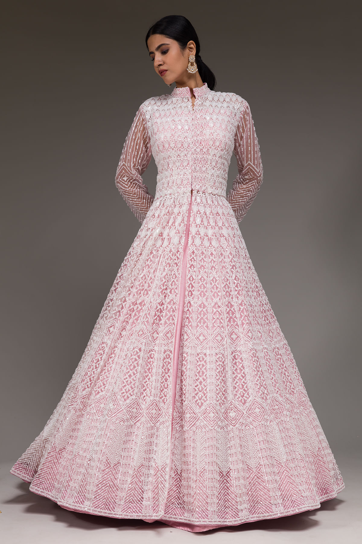 Pink Western Lehenga