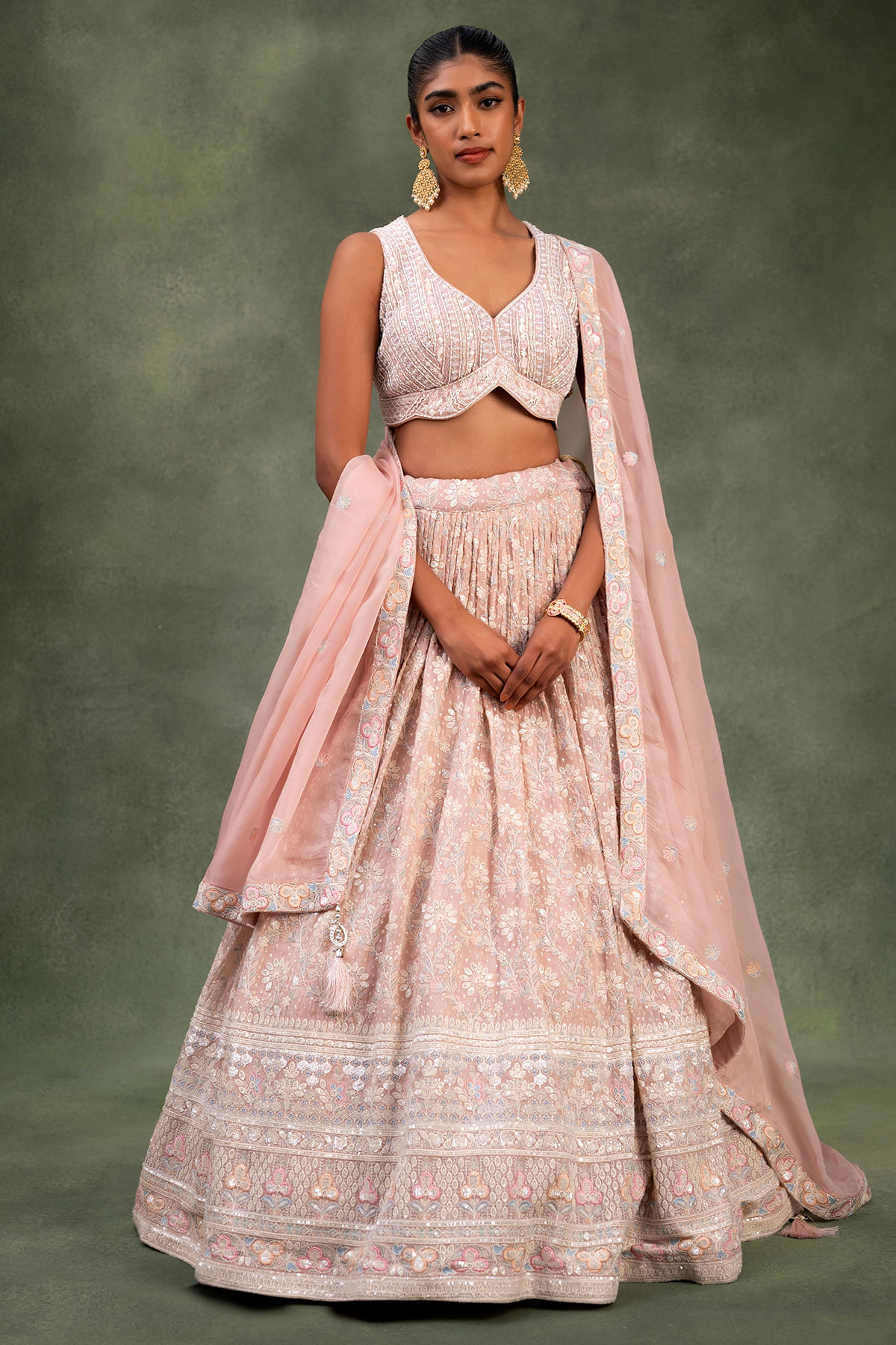 Pink Party Wear Lehenga