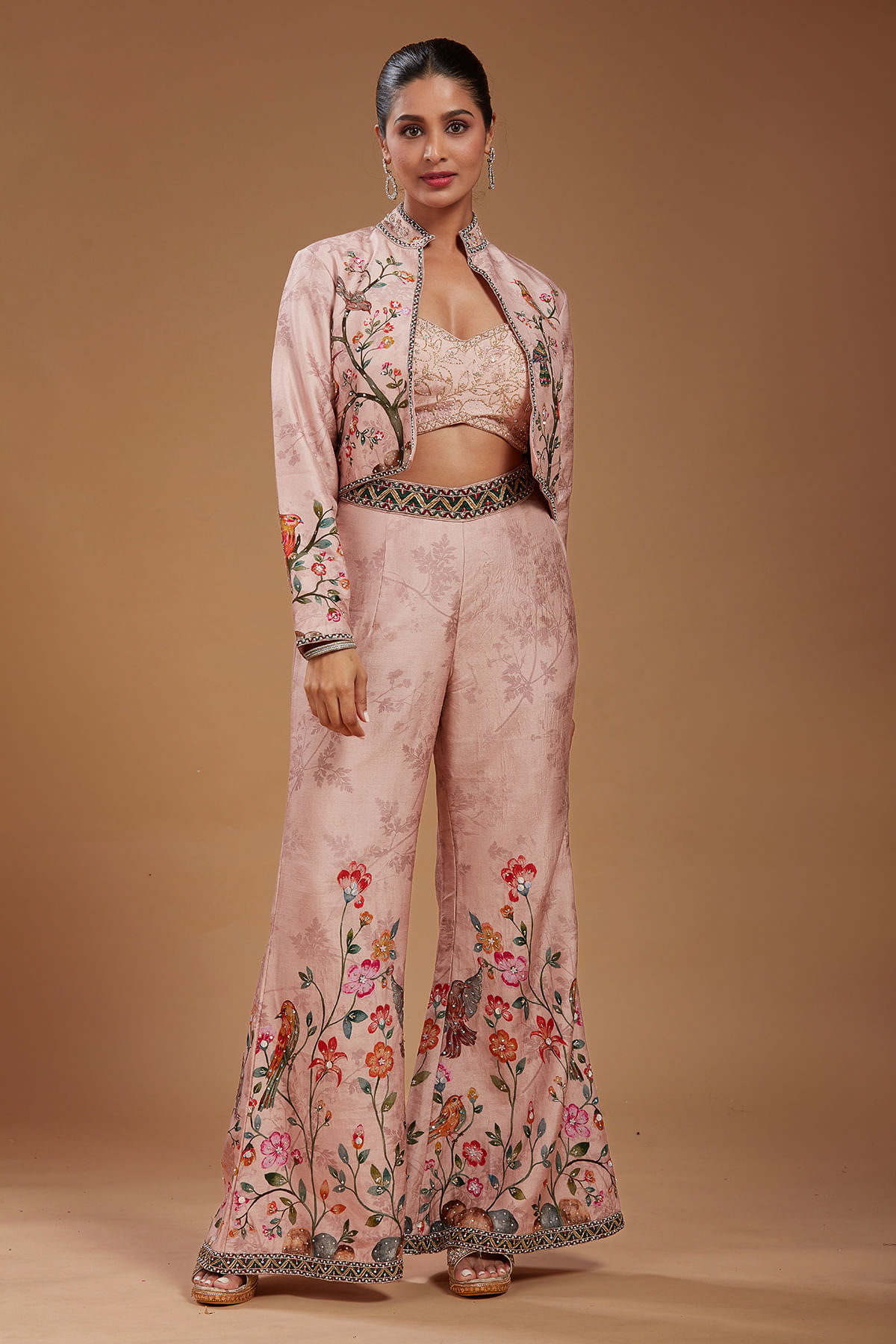 Pink Crop Top Suit