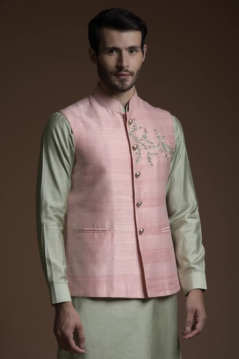 Green Waistcoat Kurta