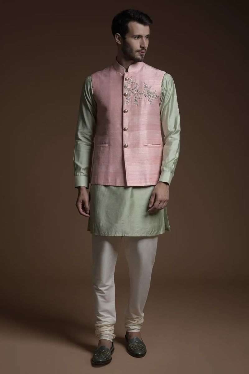 Green Waistcoat Kurta