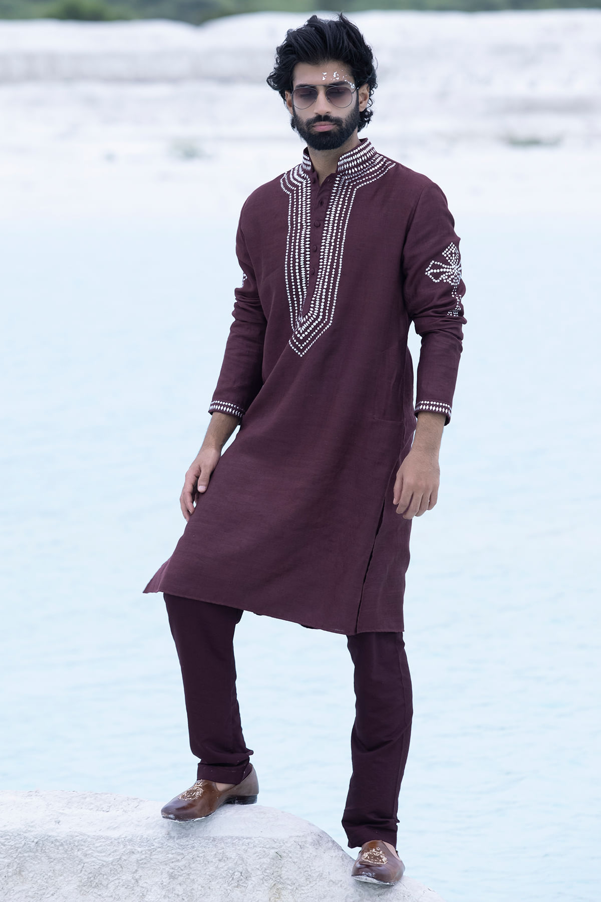 Wine Kurta for Men