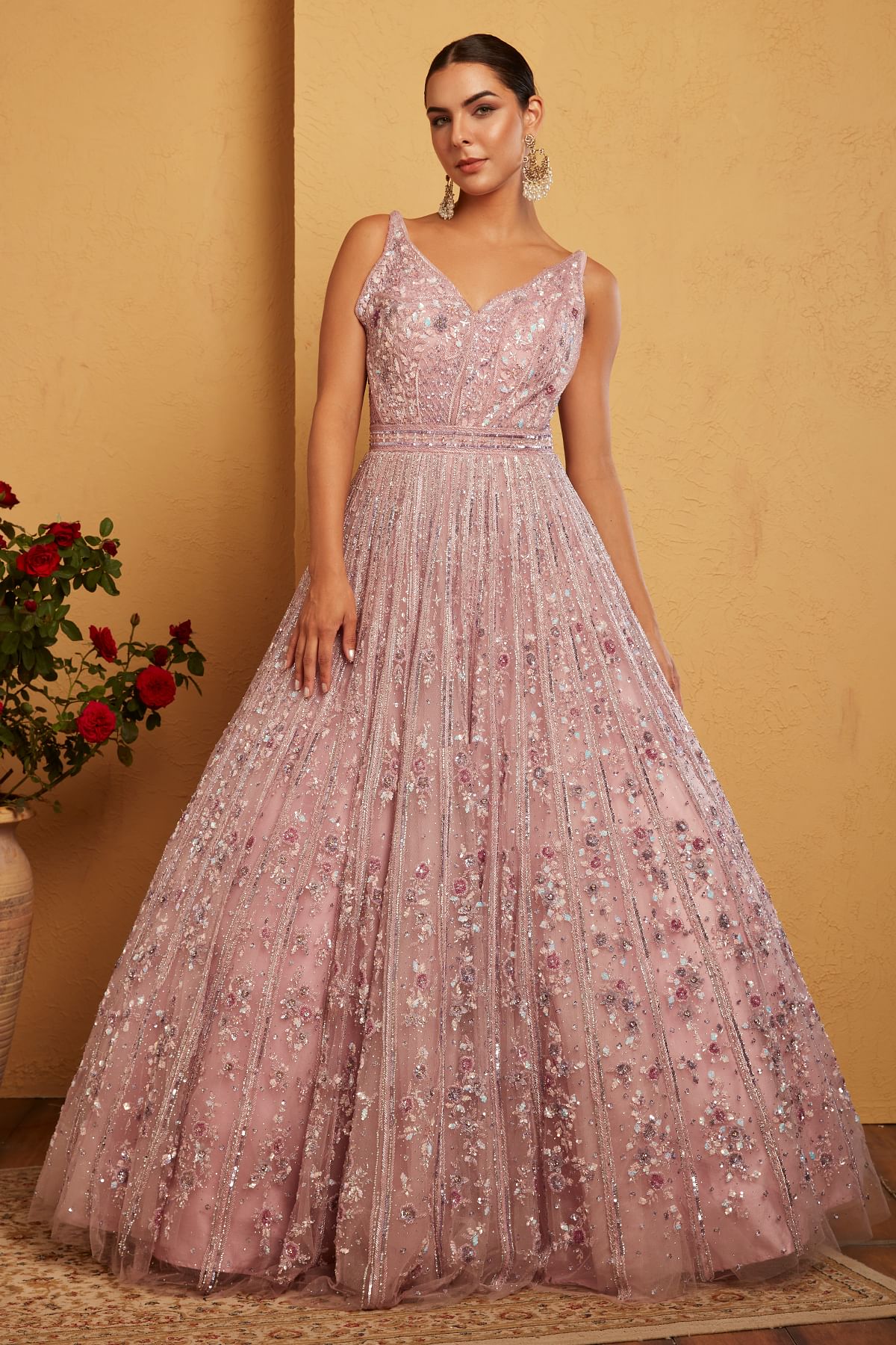 Powder pink gown best sale