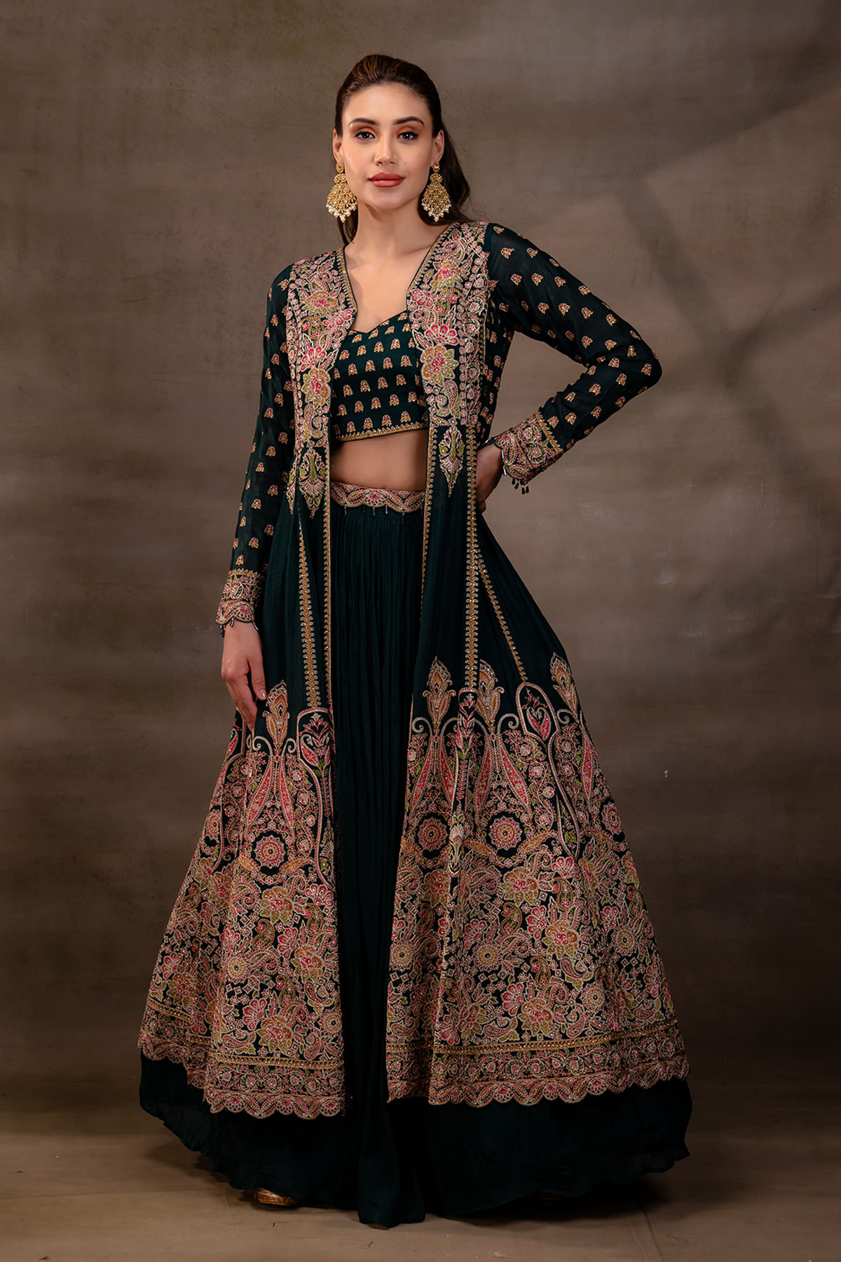 Blue Jacket Lehenga