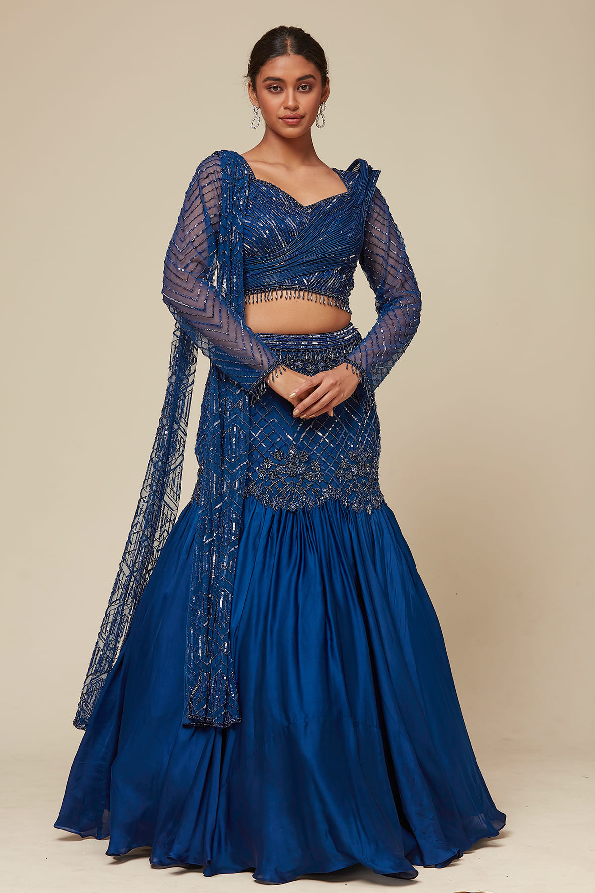 Blue Mermaid Style Designer Lehenga