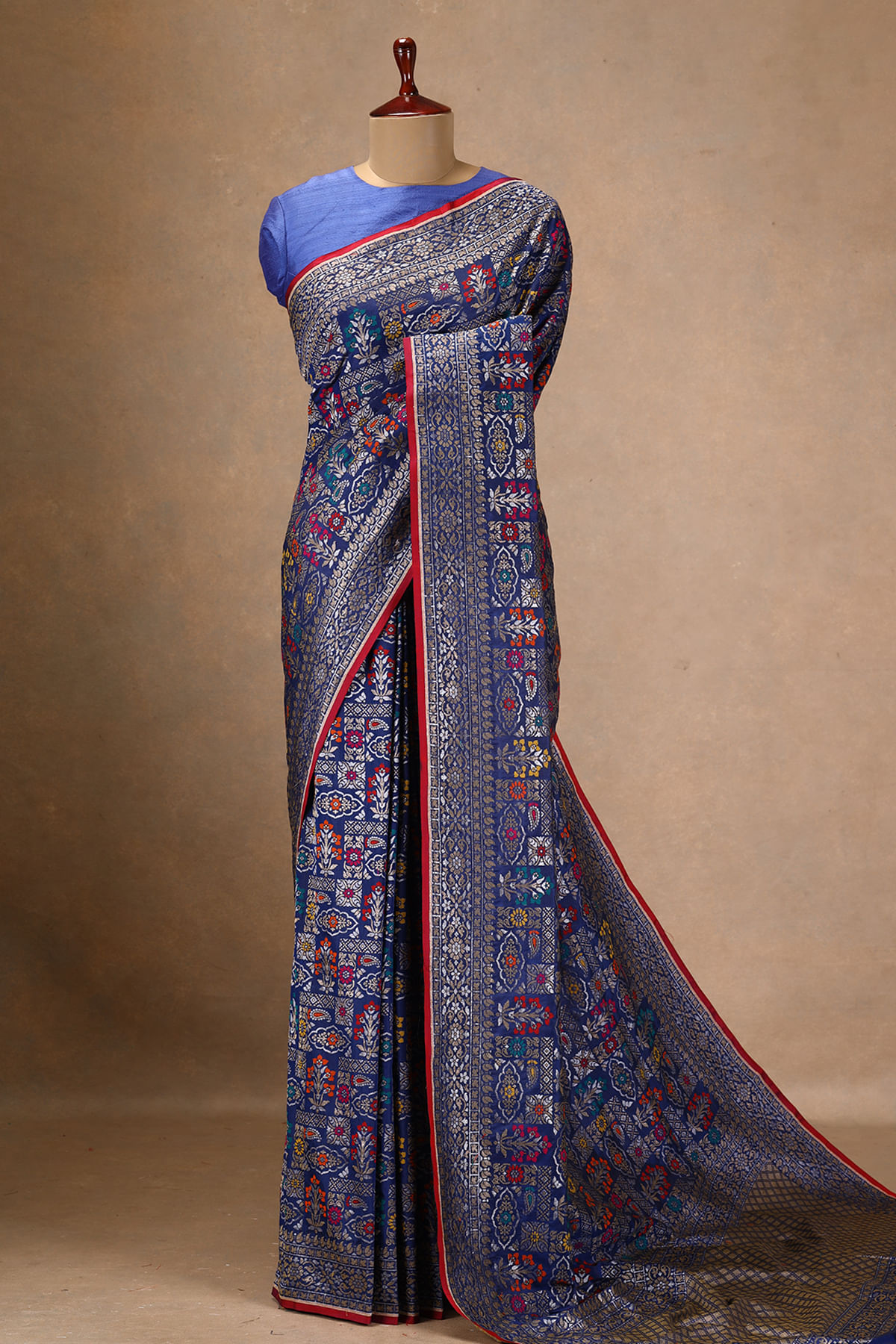 Blue Cotton Saree