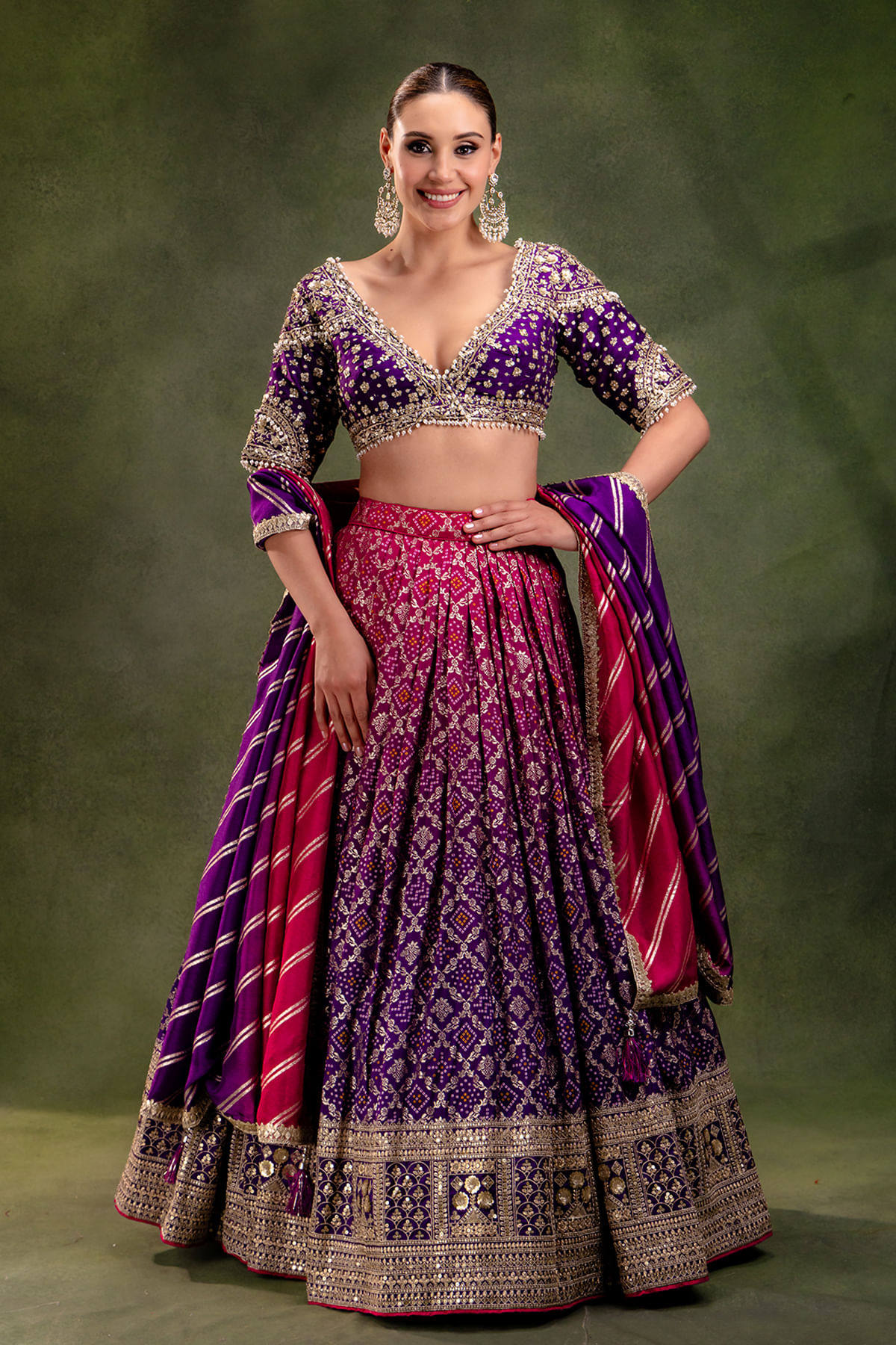 Purple and Pink Bridesmaids Lehenga
