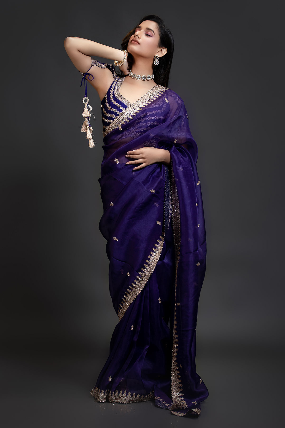 Purple Designer Saree