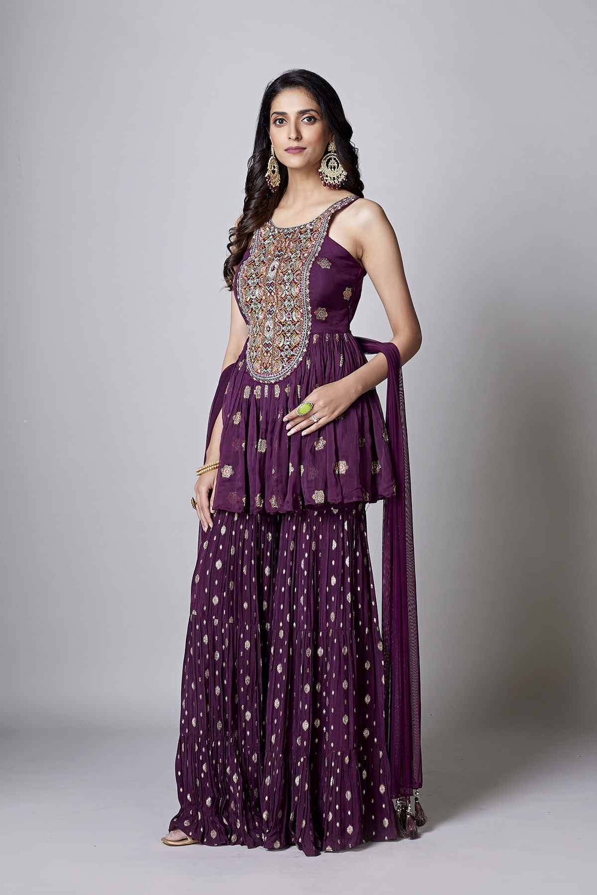 Purple Sharara Suit