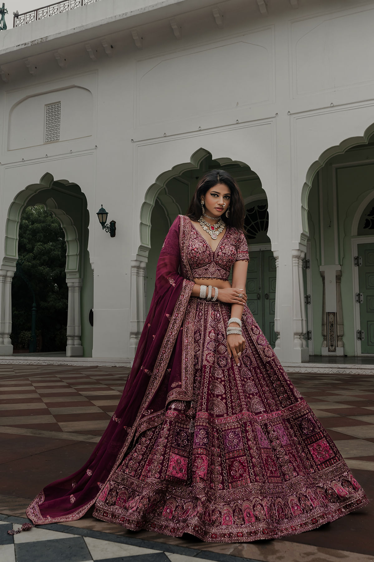Purple Reception Lehenga