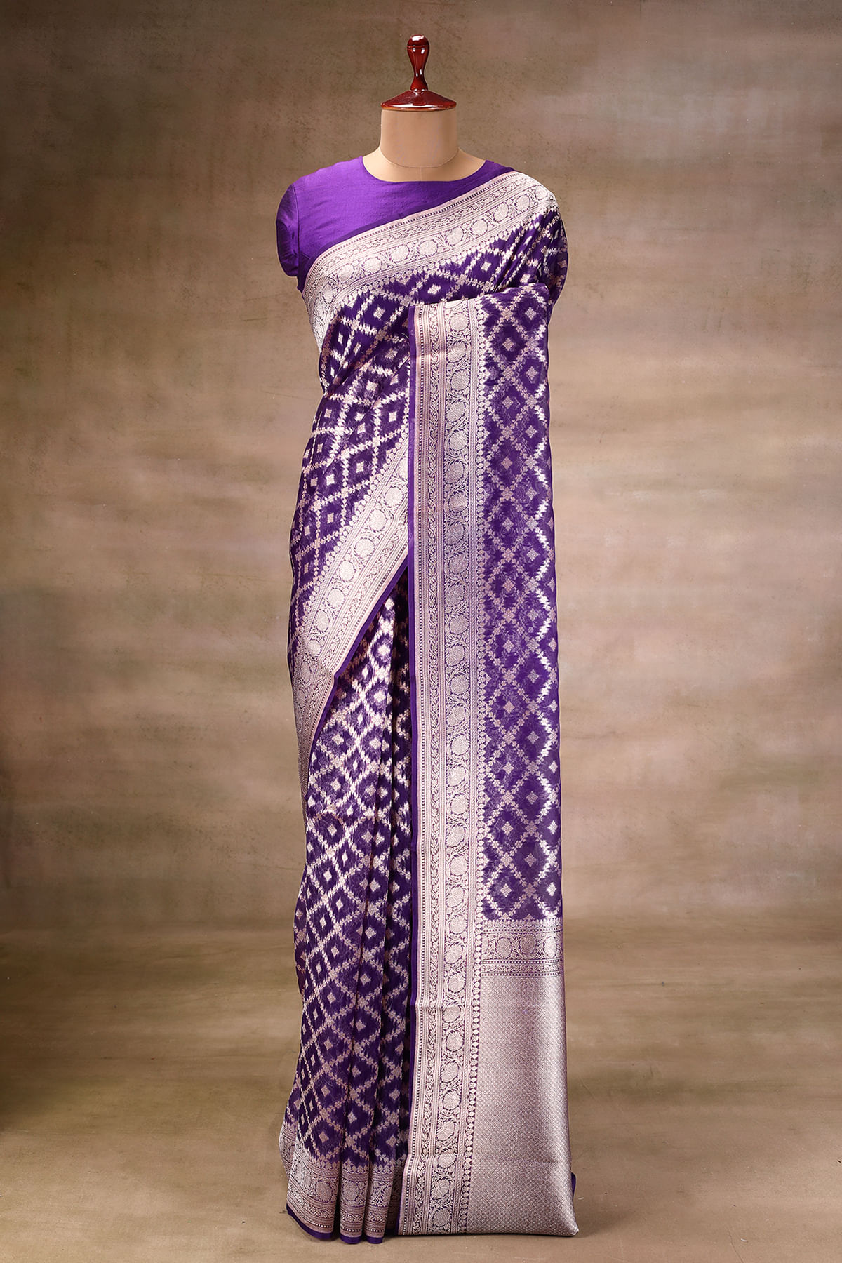 Purple Banarasi Saree