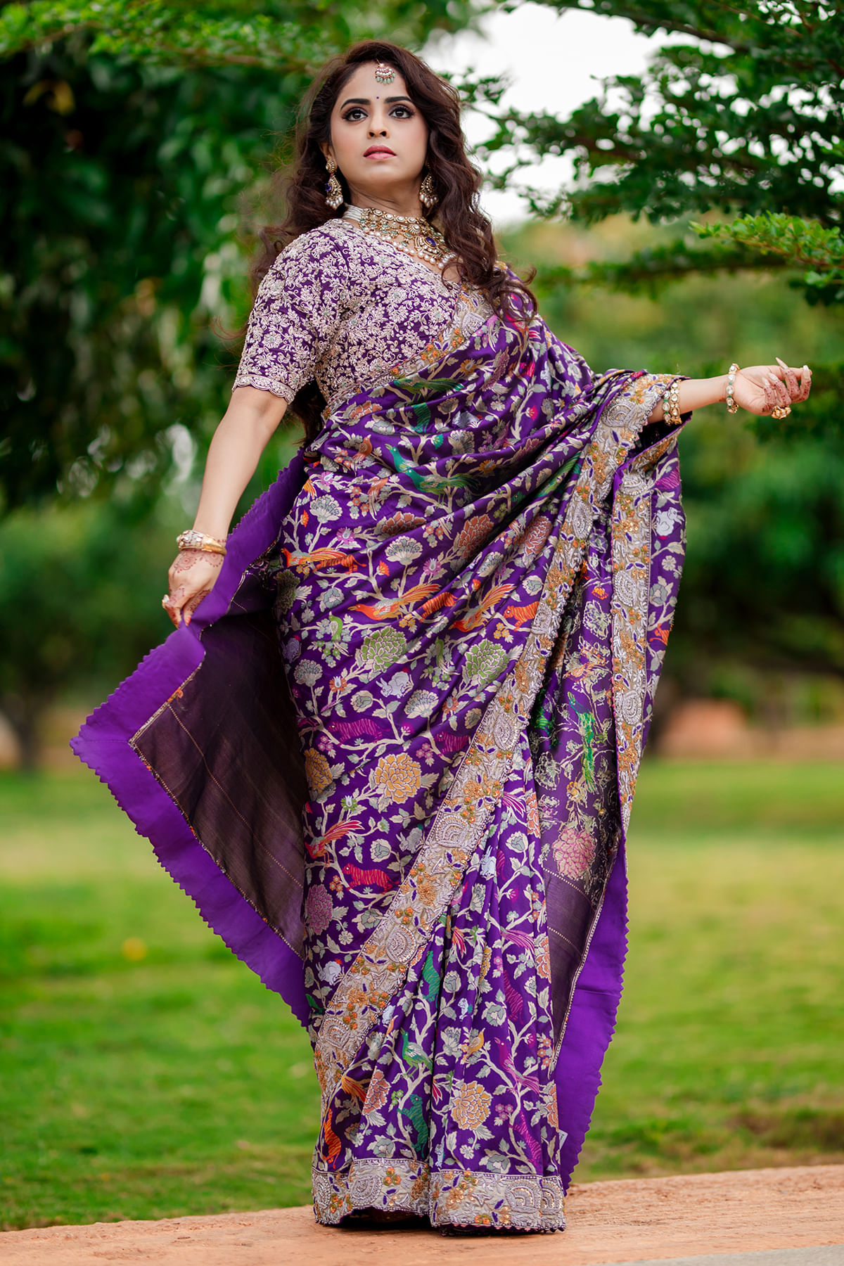 Purple Banarasi Silk Designer Saree 