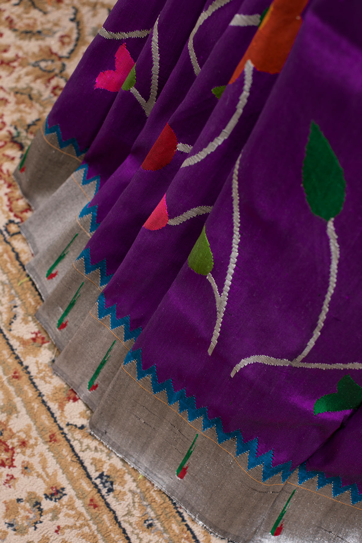 Purple Paithani Silk Saree