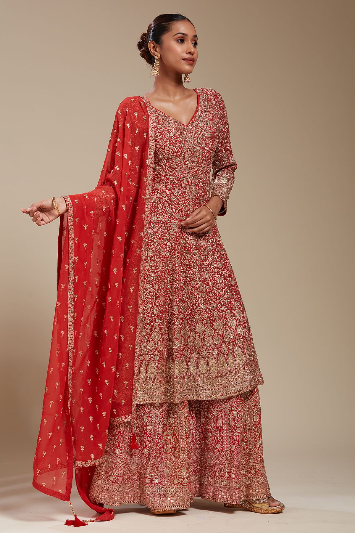 Red Palazzo Suit