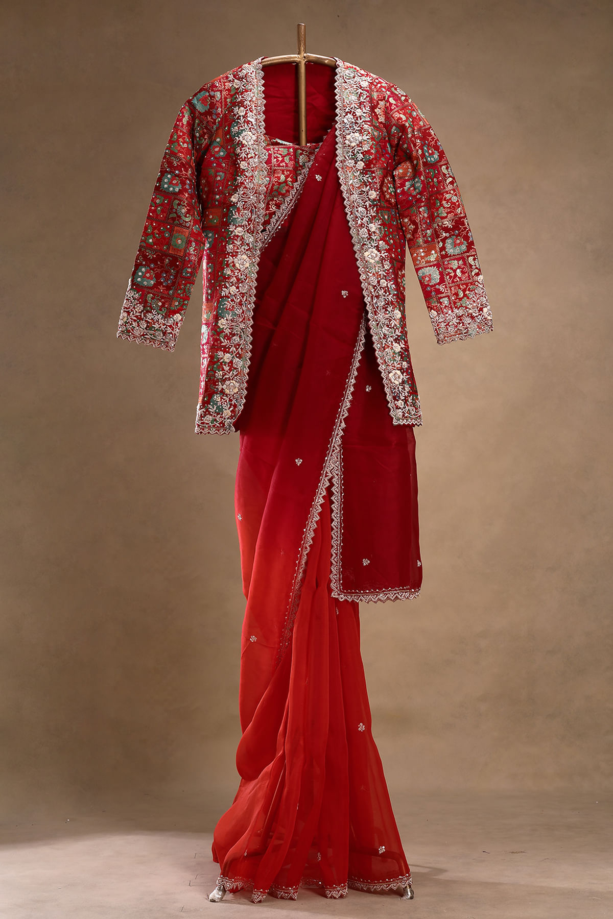 Red Designer Saree