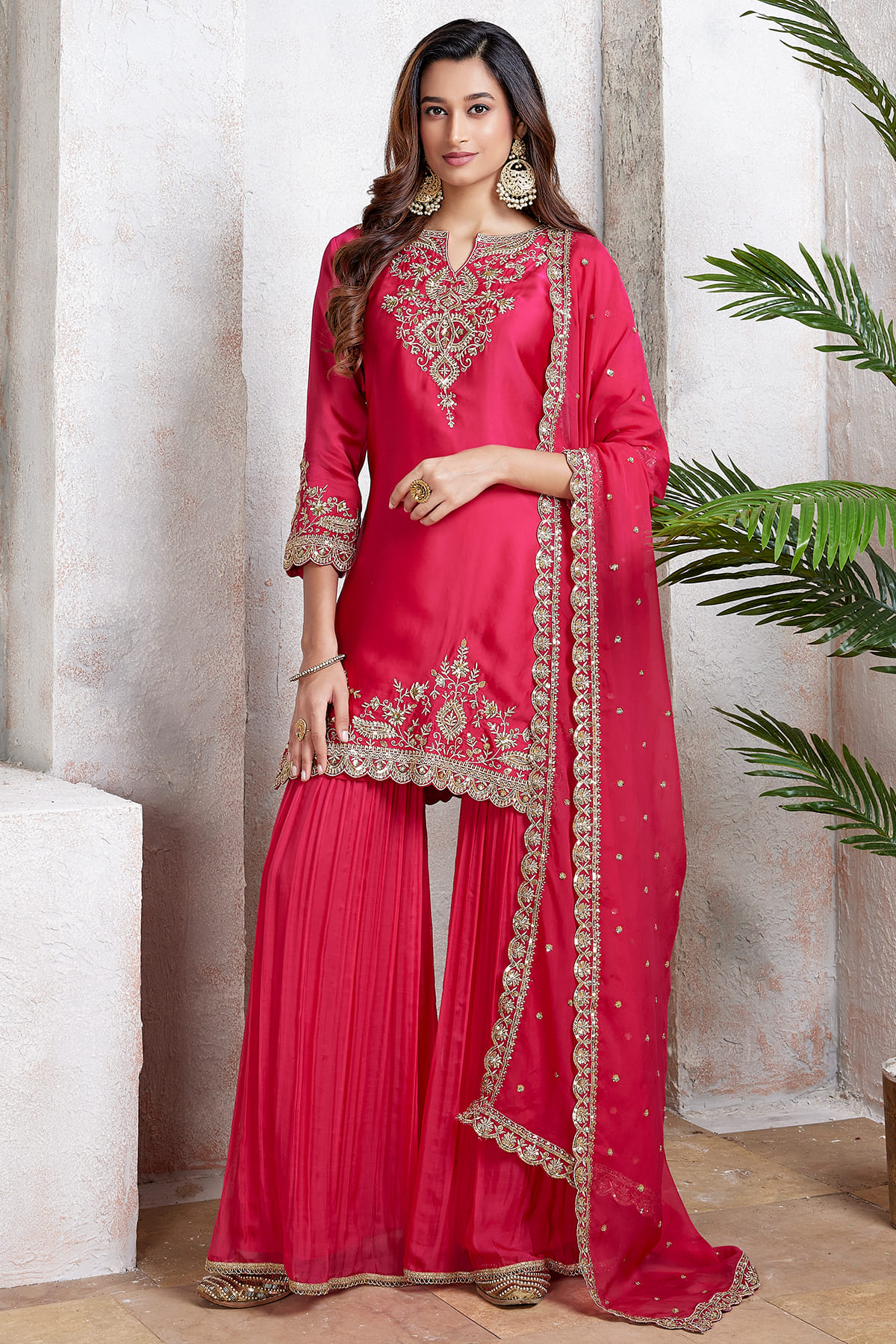 Red Palazzo Suit 