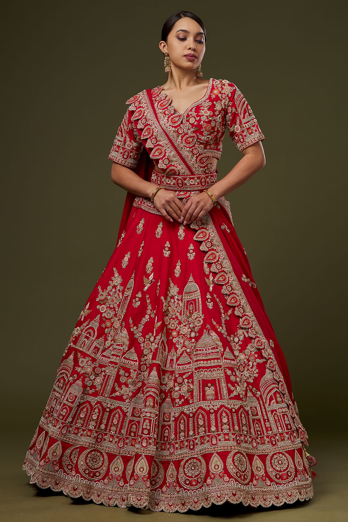 Red Bridal Lehenga