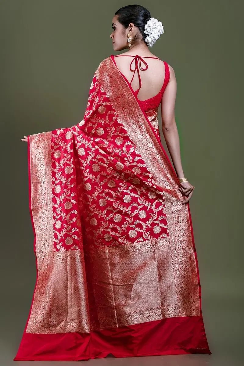 Red Banarasi Silk Saree