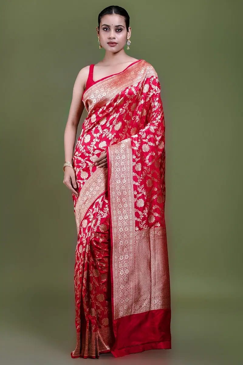 Red Banarasi Silk Saree