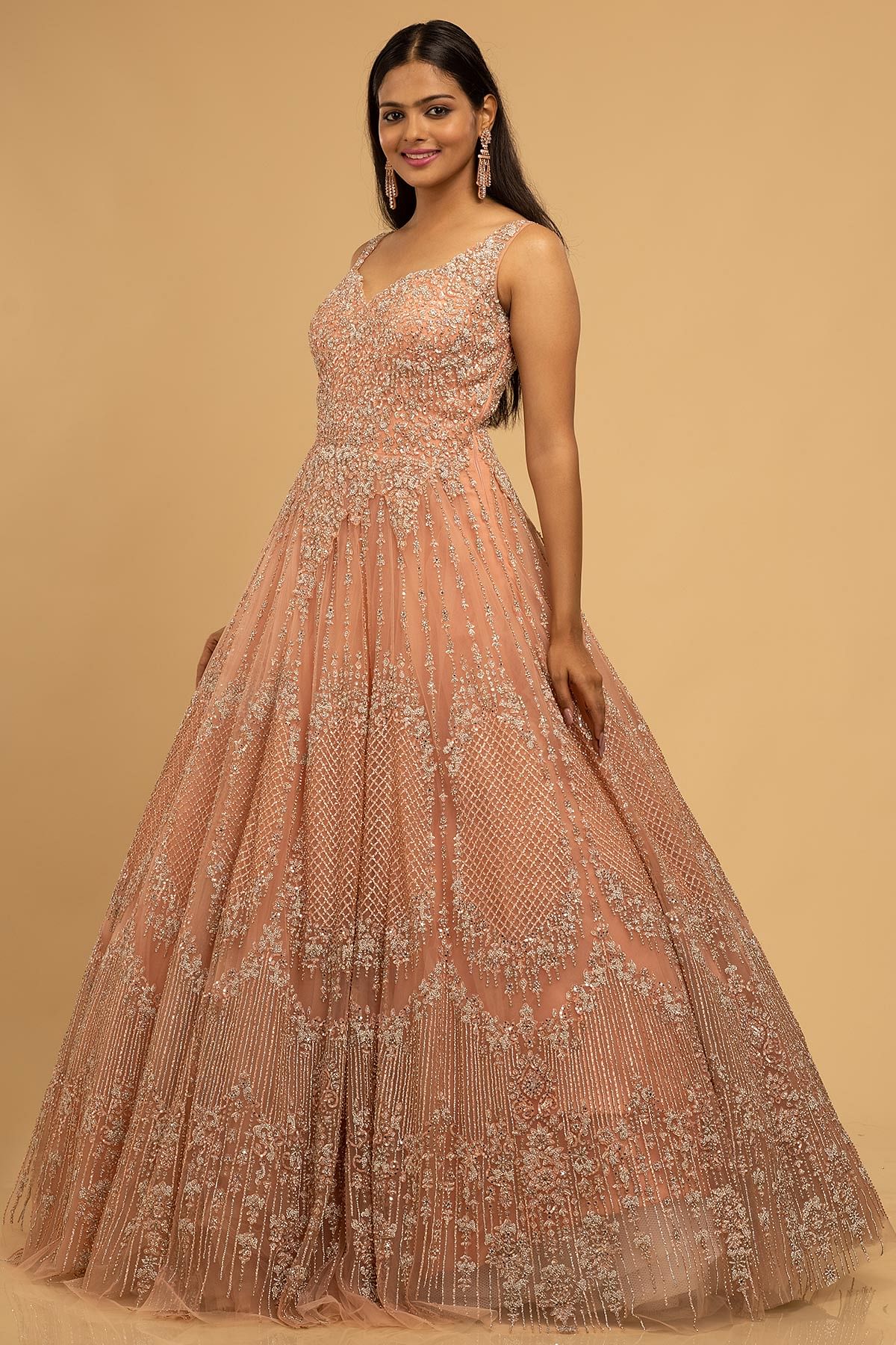 Juliet Peach Gown | Peach Gown | Parul Gandhi – B Anu Designs