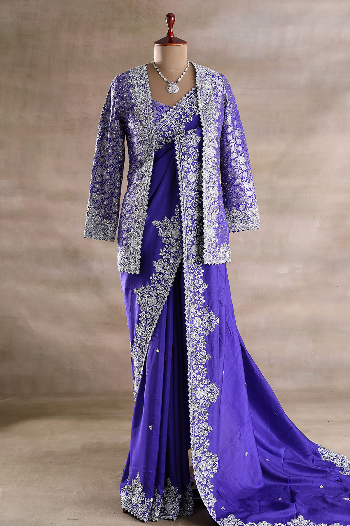 Royal Blue Designer Saree 