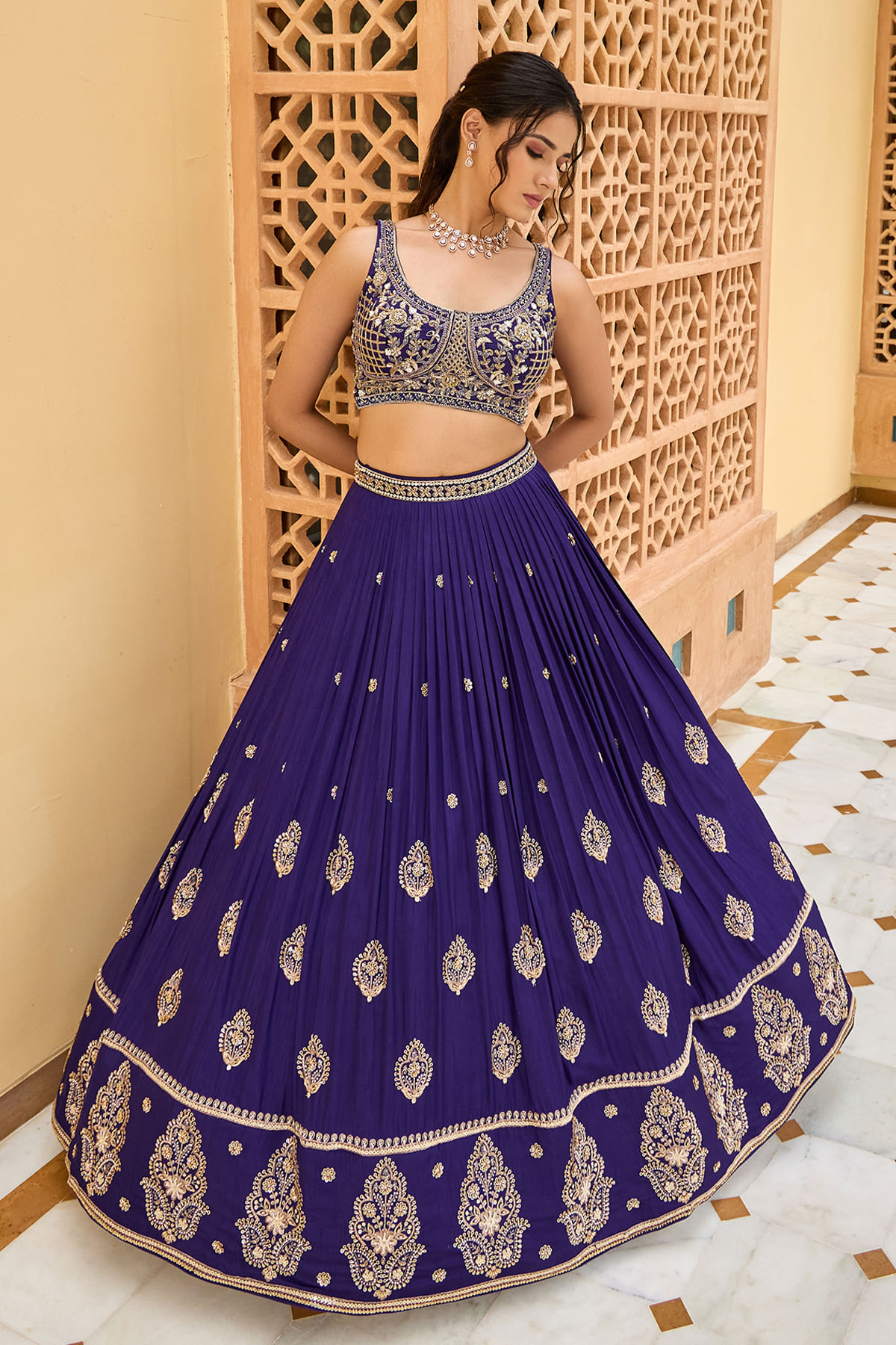 Blue Silk Lehenga 