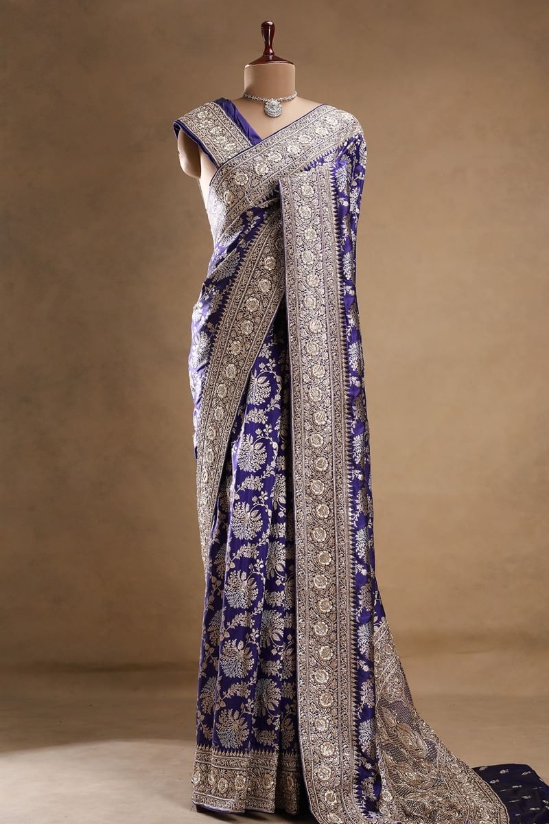 Blue Banarasi Silk Saree