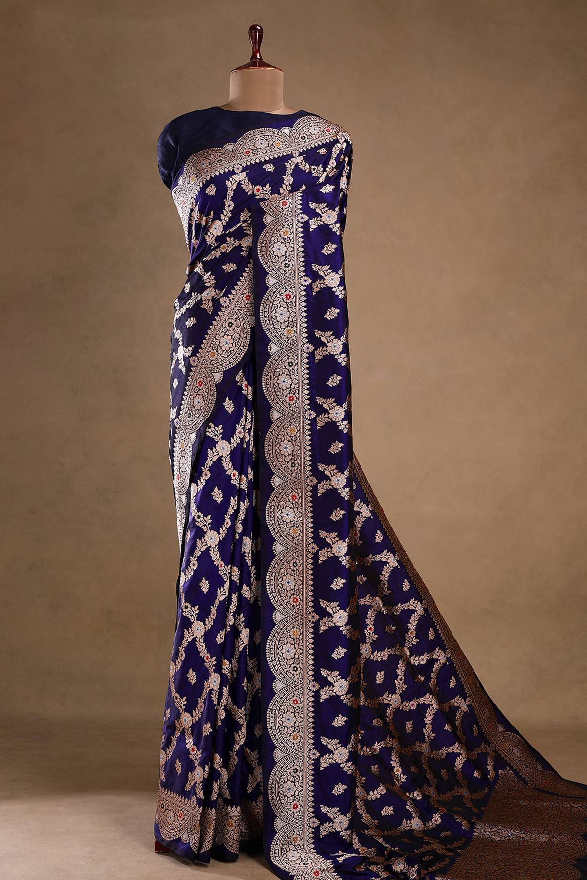Blue Banarasi Silk Saree