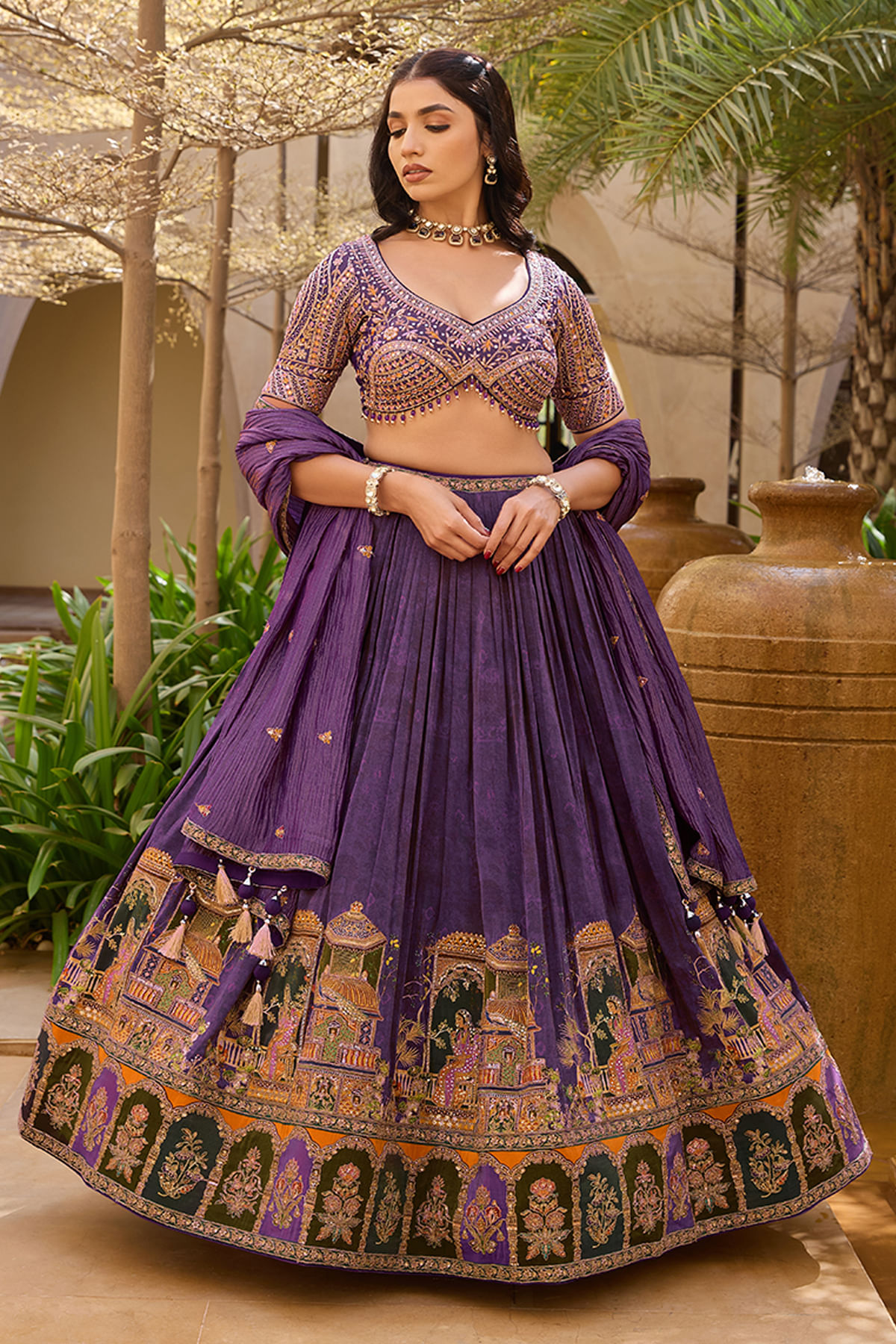 Purple Sangeet Lehenga