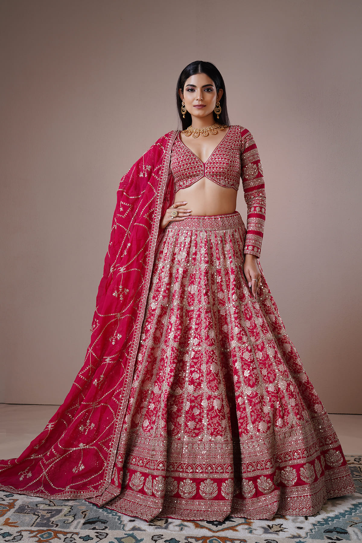 Blouse Designs Ikkat Lehengas Online Shopping Buy Ruby Red Silk Designer  Lehenga With Zari Embroidery And