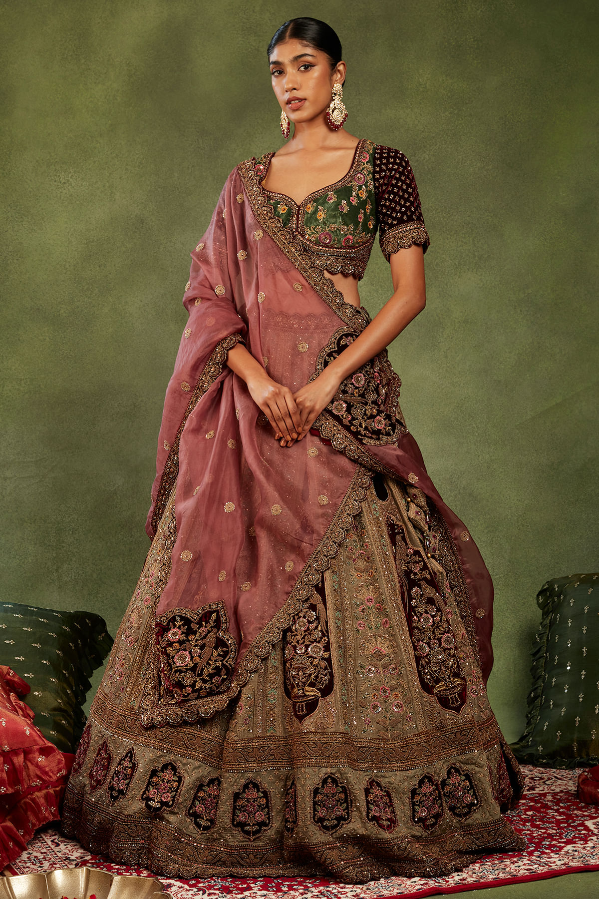 Green Wedding Lehenga