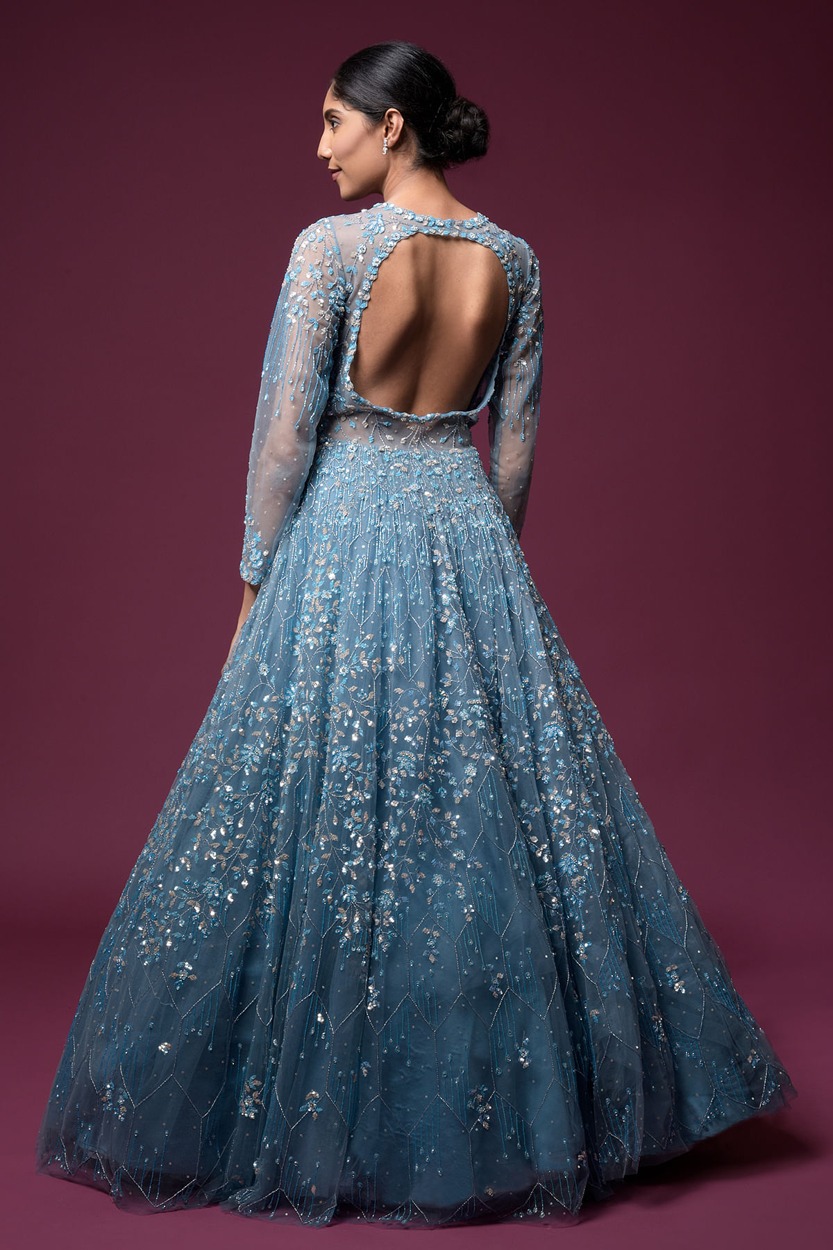 Steel blue outlet gown