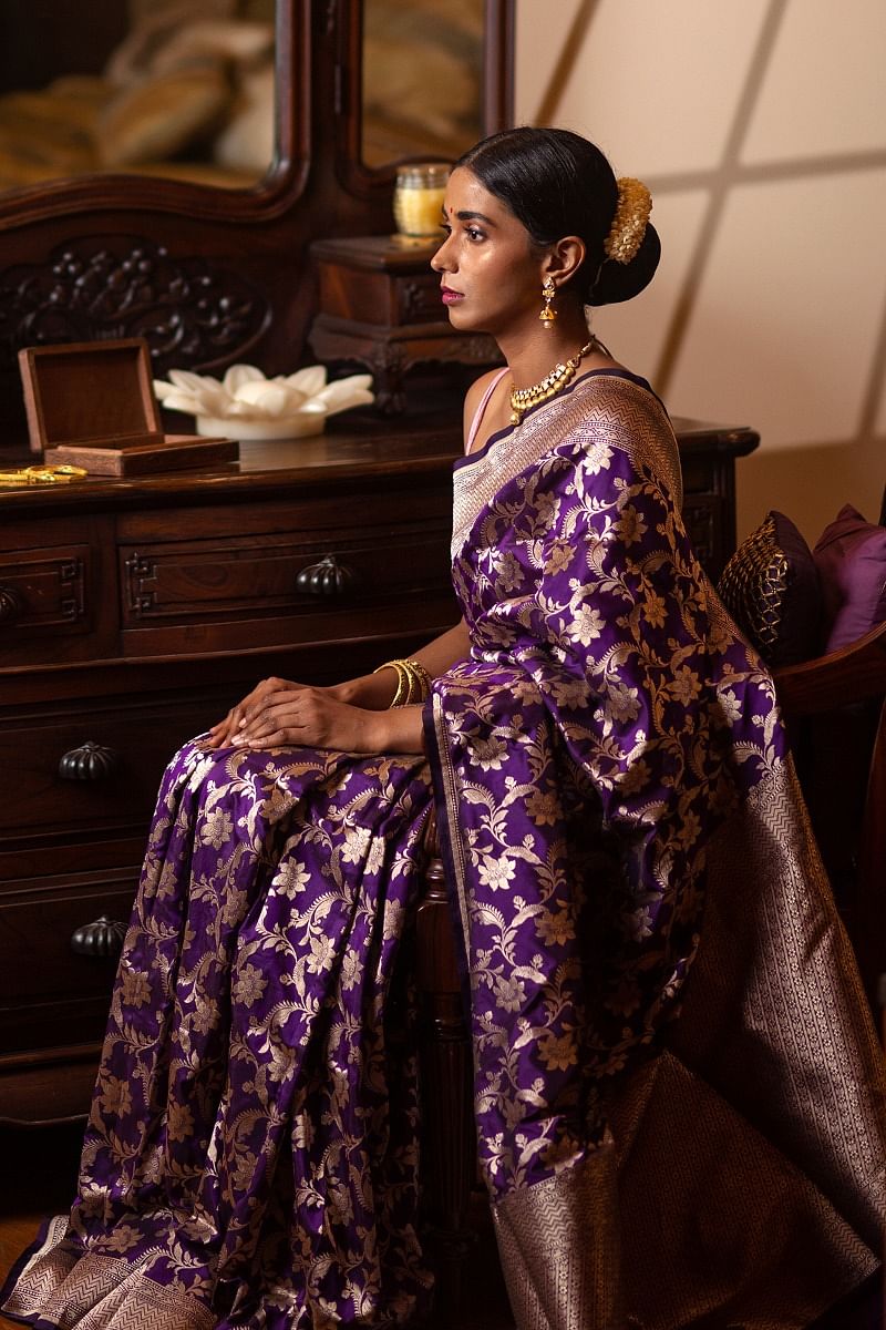 Banarasi Saree in Purple : SPF8885