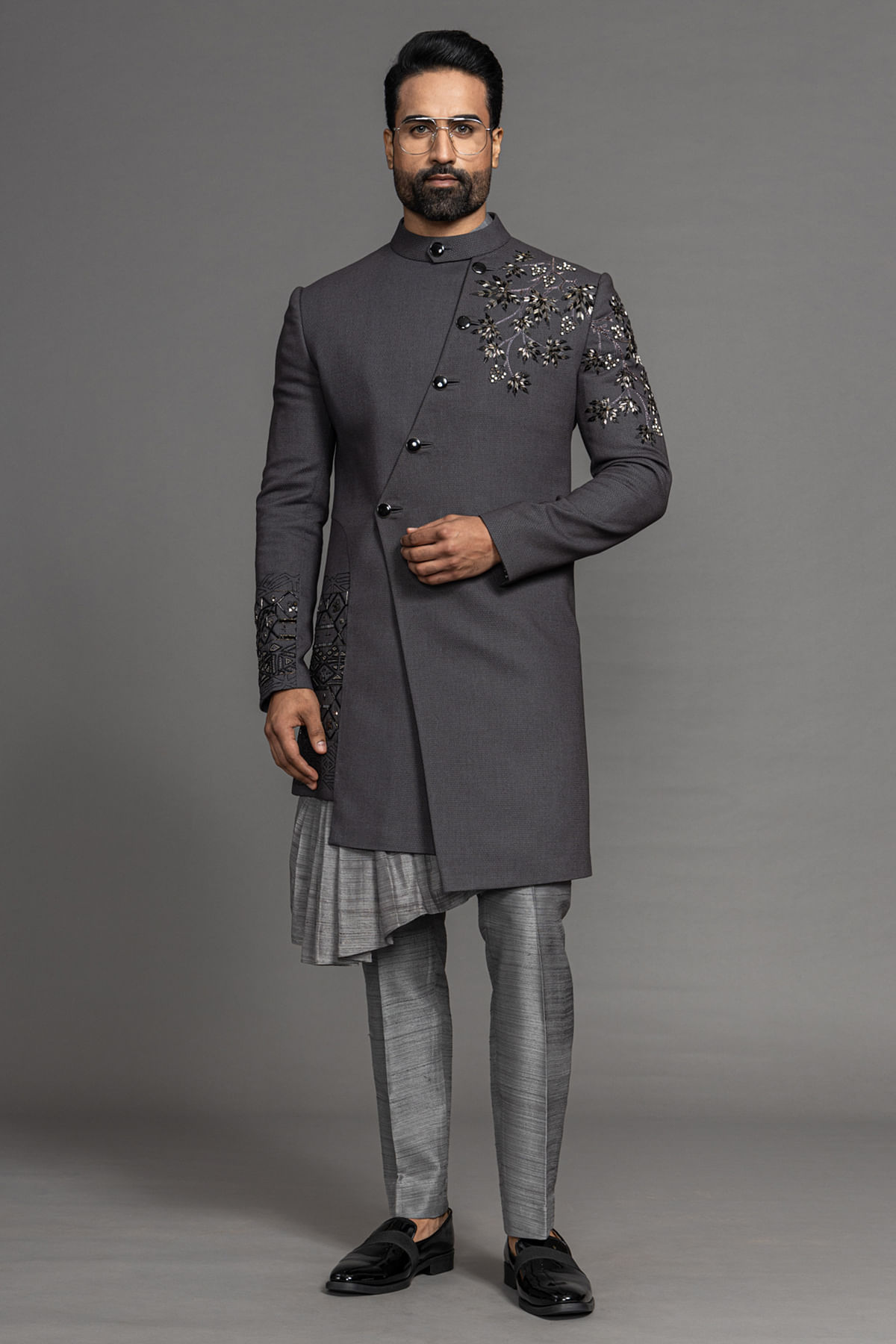 Grey sherwani on sale