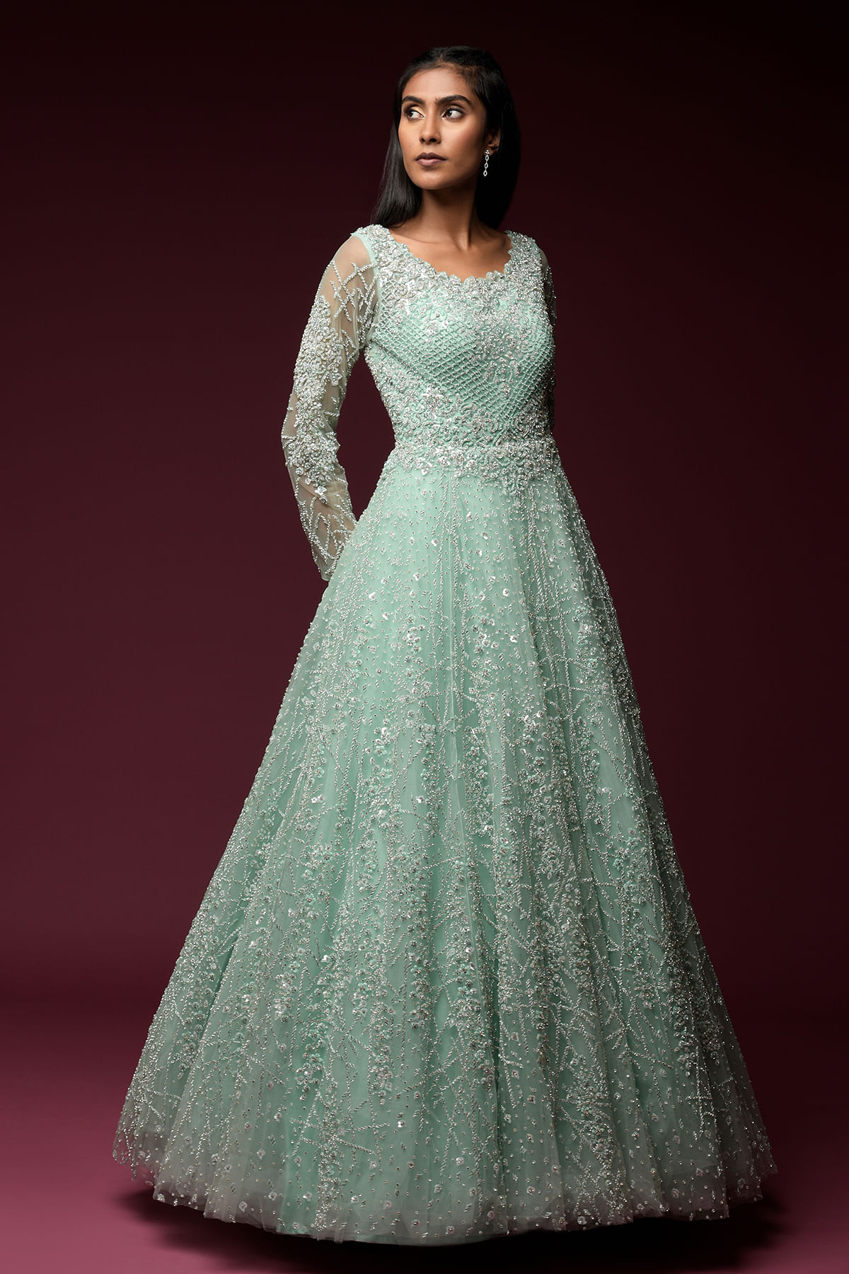 Mint Prom Dress,Mint Homecoming Dress,for this Mint Chiffon Bridesmaid Dress  | Flosluna – FlosLuna